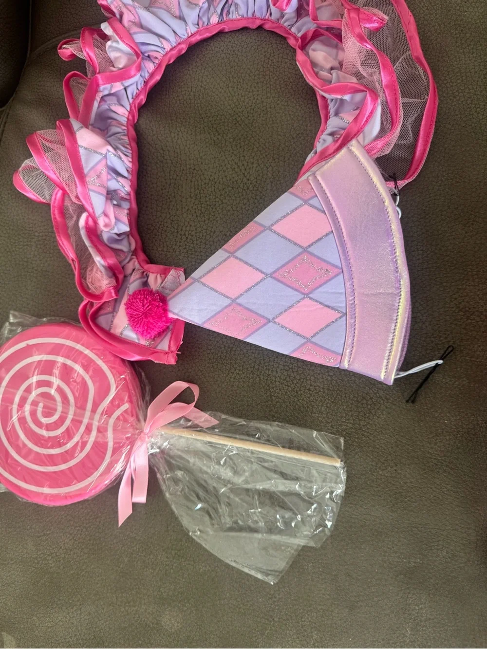 Spirit Cotton Candy Clown Costume - Pink - Picture 11 of 12